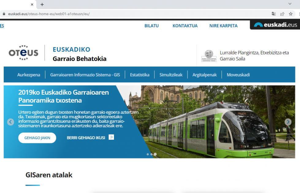 El observatorio de transporte de euskadi renueva su pagina web