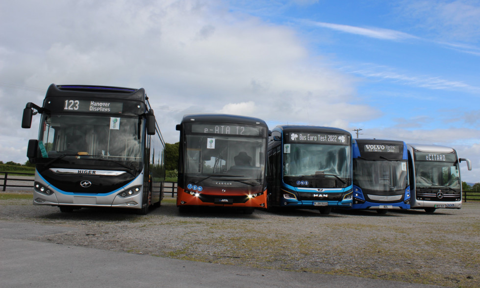 Cinco autobuses electricos han participado en el bus euro test 2022