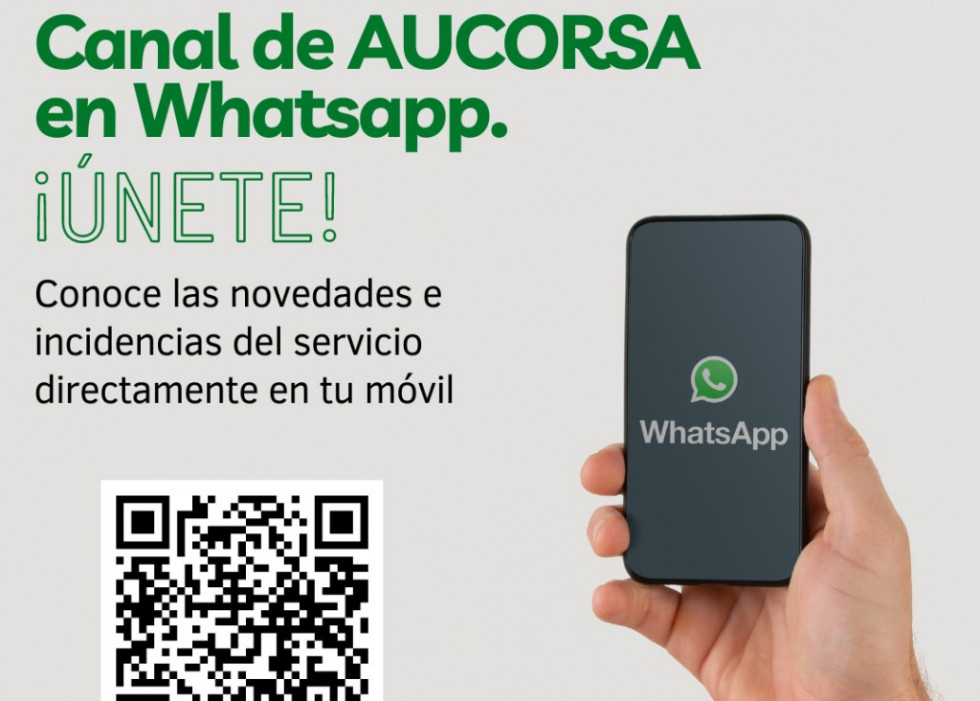 Los usuarios de aucorsa pueden informarse del servicio via whatsapp