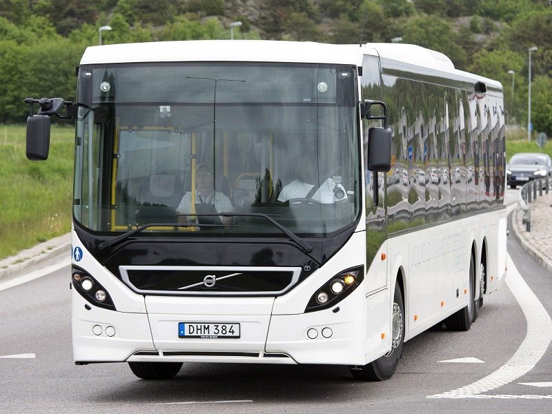 Un autobús Volvo equipado con el sistema VDS.